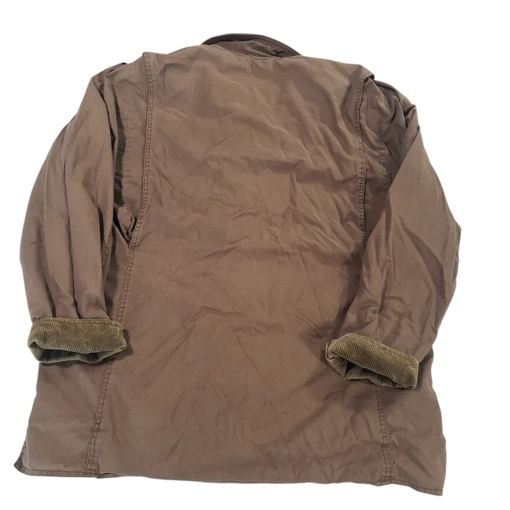 Banana Republic Military Jacket Mens Brown M Lined Leather Collar Outdoor‎ Chore